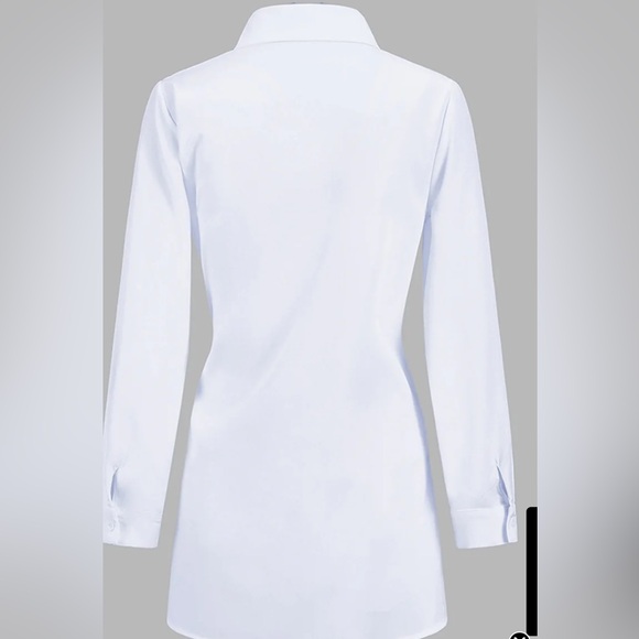 NWT COMMENSE WHITE FRONT TIE BLOUSE - Picture 3 of 5